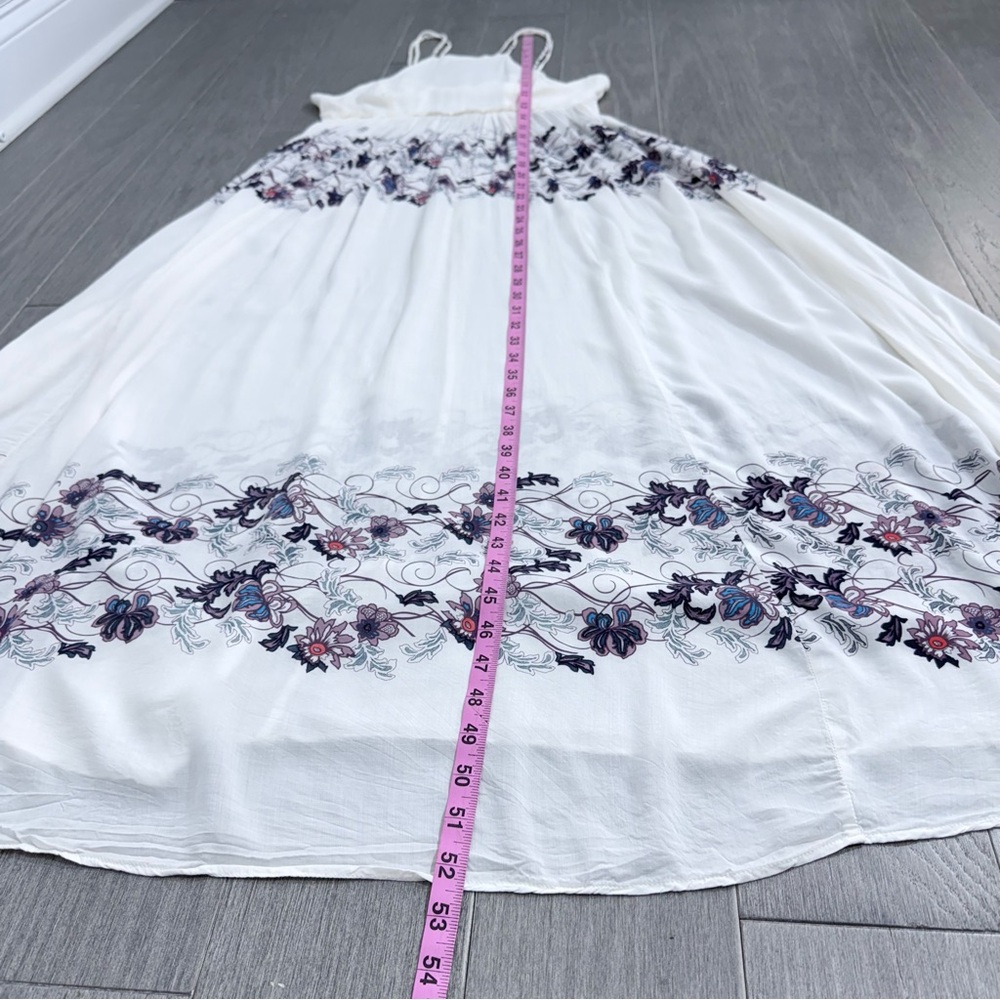 FREE PEOPLE Babydoll Maxi Dress in Cream Combo S Cream Floral Boho Cottagecore - Picture 12 of 13